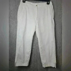L.L.Bean Women's White Tall Cotton Pants Size-4